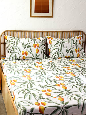 House This Amra Fitted Bedsheet Set (Rust) image